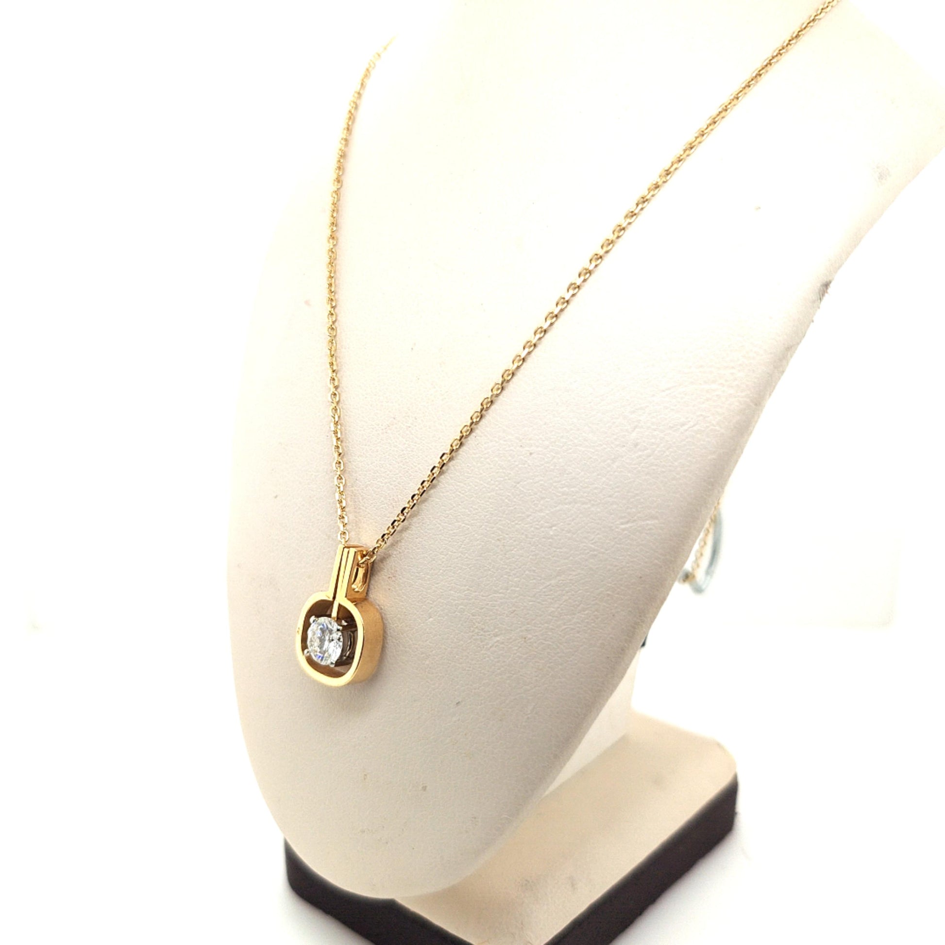 DIAMOND SOLITAIRE 0.82CT PENDANT NECKLACE WITH REMOVABLE JACKET