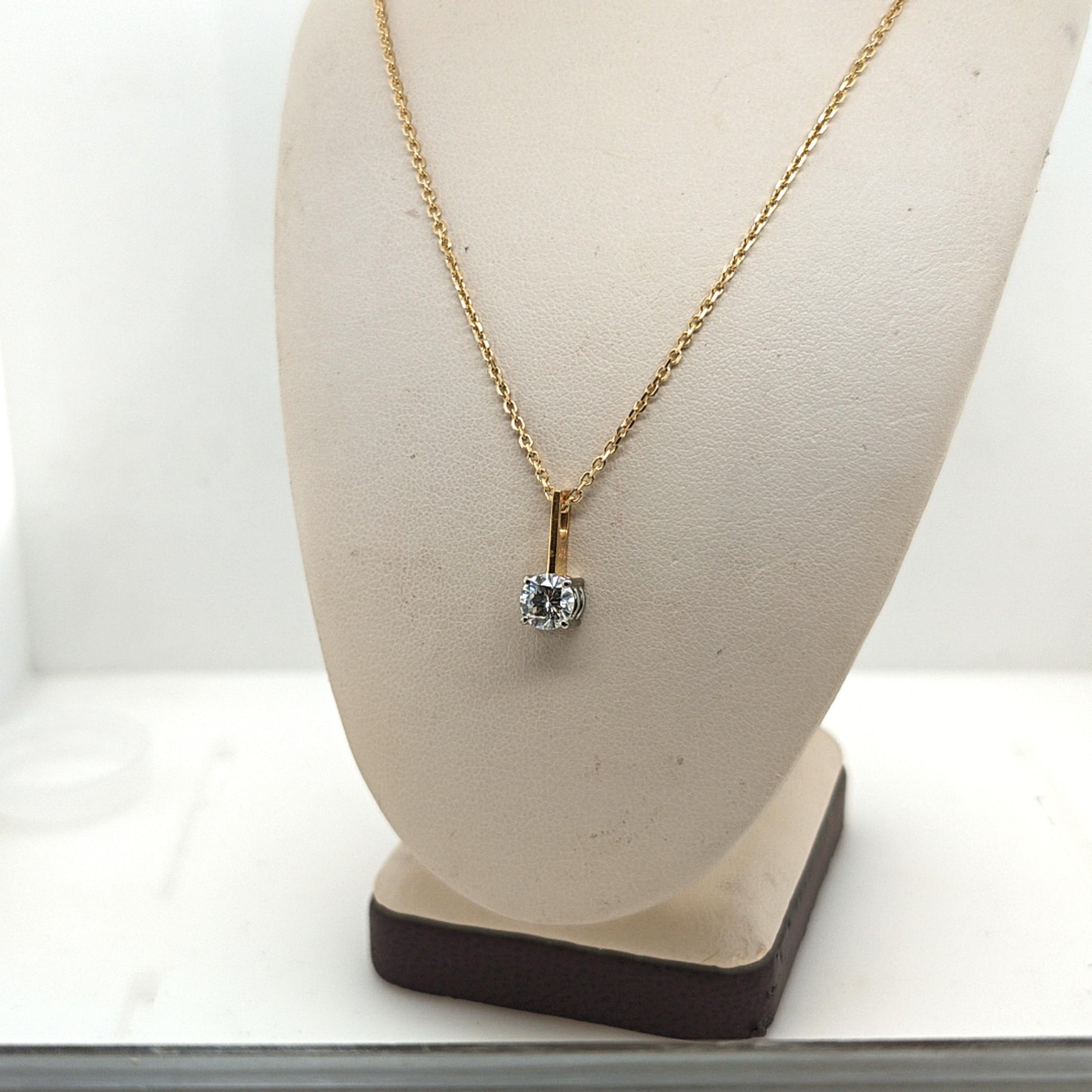DIAMOND SOLITAIRE 0.82CT PENDANT NECKLACE WITH REMOVABLE JACKET
