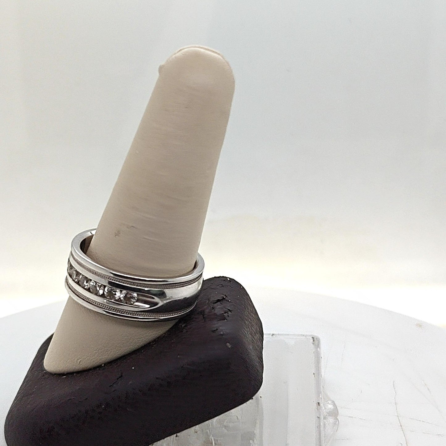 MENS DIAMOND WEDDING BAND 1.05CTW WHITE GOLD