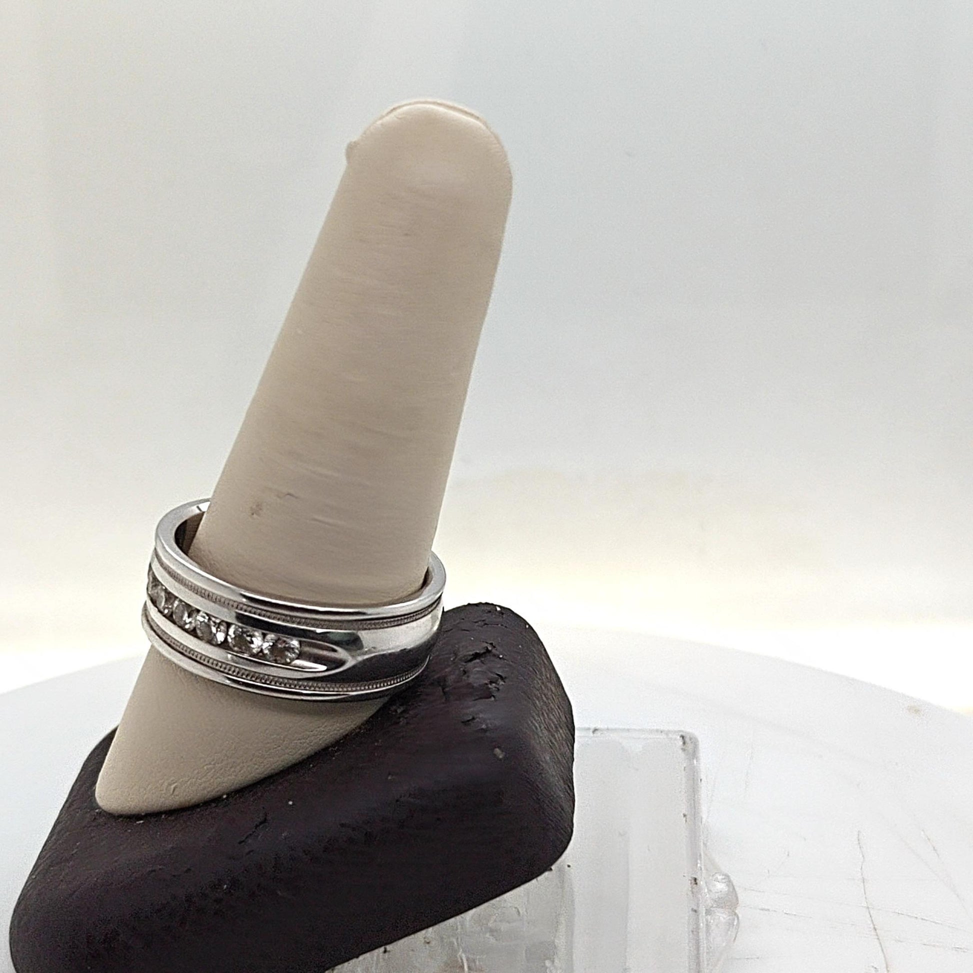 MENS DIAMOND WEDDING BAND 1.05CTW WHITE GOLD
