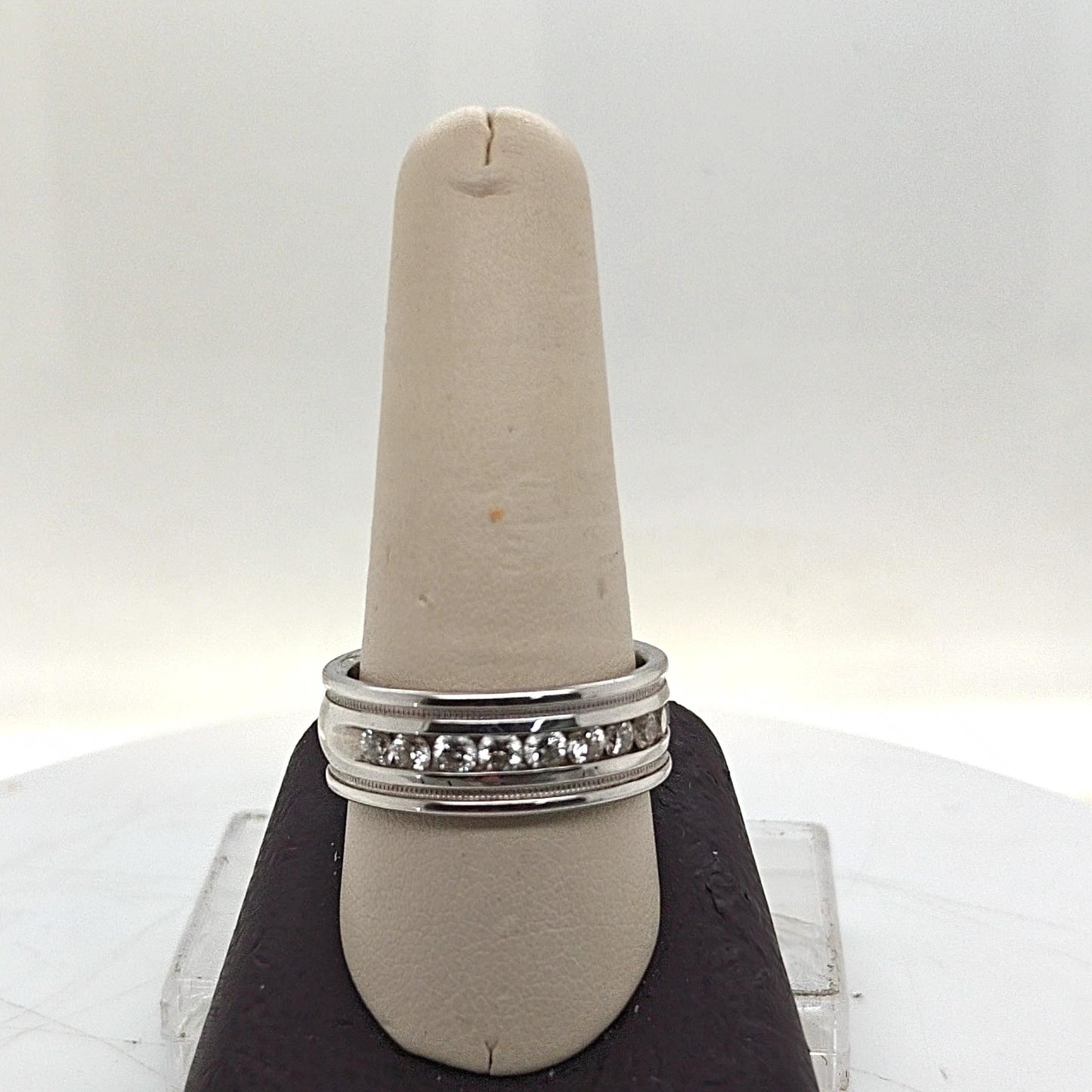 MENS DIAMOND WEDDING BAND 1.05CTW WHITE GOLD