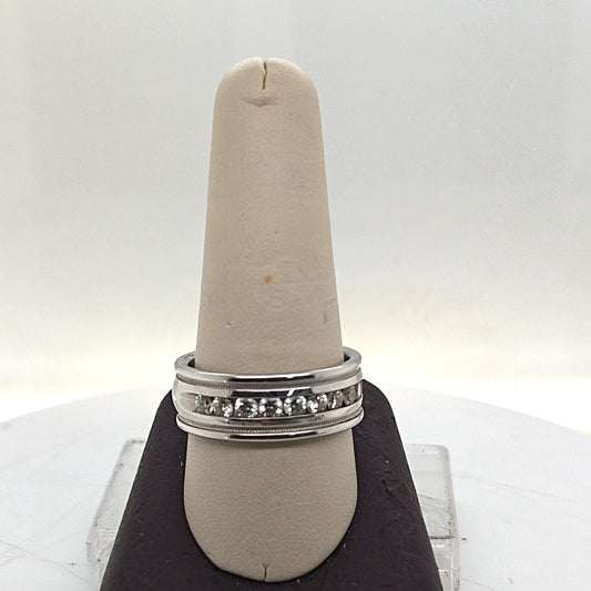 MENS DIAMOND WEDDING BAND 1.05CTW WHITE GOLD