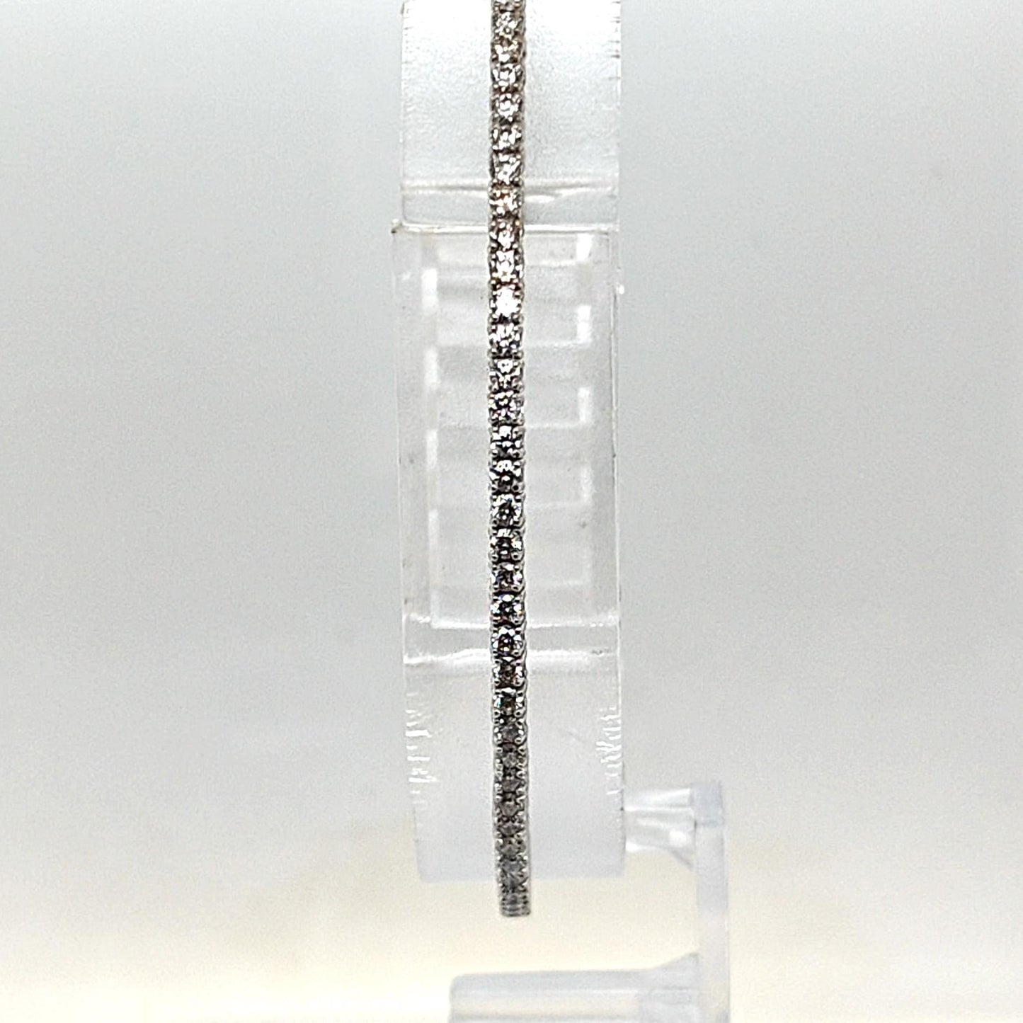 DIAMOND FLEXIBLE BANGLE TENNIS BRACELET 1.25CTW WHITE GOLD