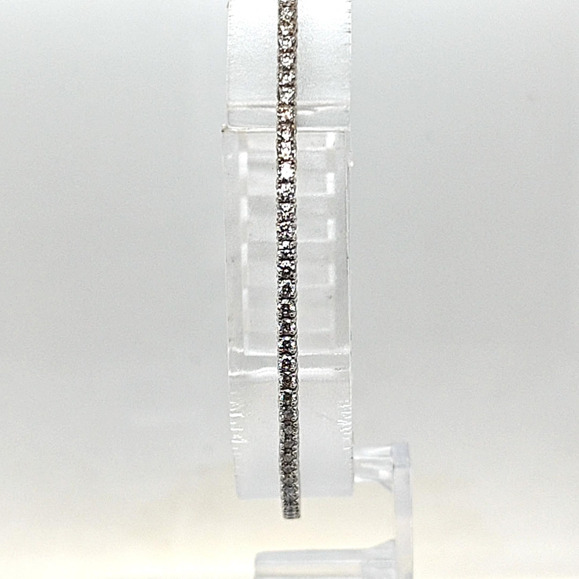 DIAMOND FLEXIBLE BANGLE TENNIS BRACELET 1.25CTW WHITE GOLD