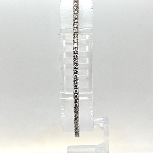 DIAMOND FLEXIBLE BANGLE TENNIS BRACELET 1.25CTW WHITE GOLD