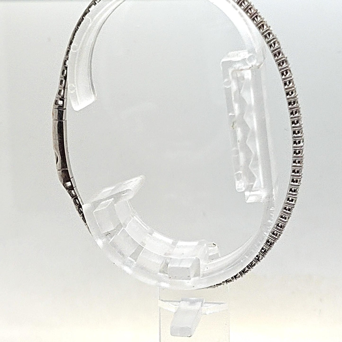 DIAMOND FLEXIBLE BANGLE TENNIS BRACELET 1.25CTW WHITE GOLD