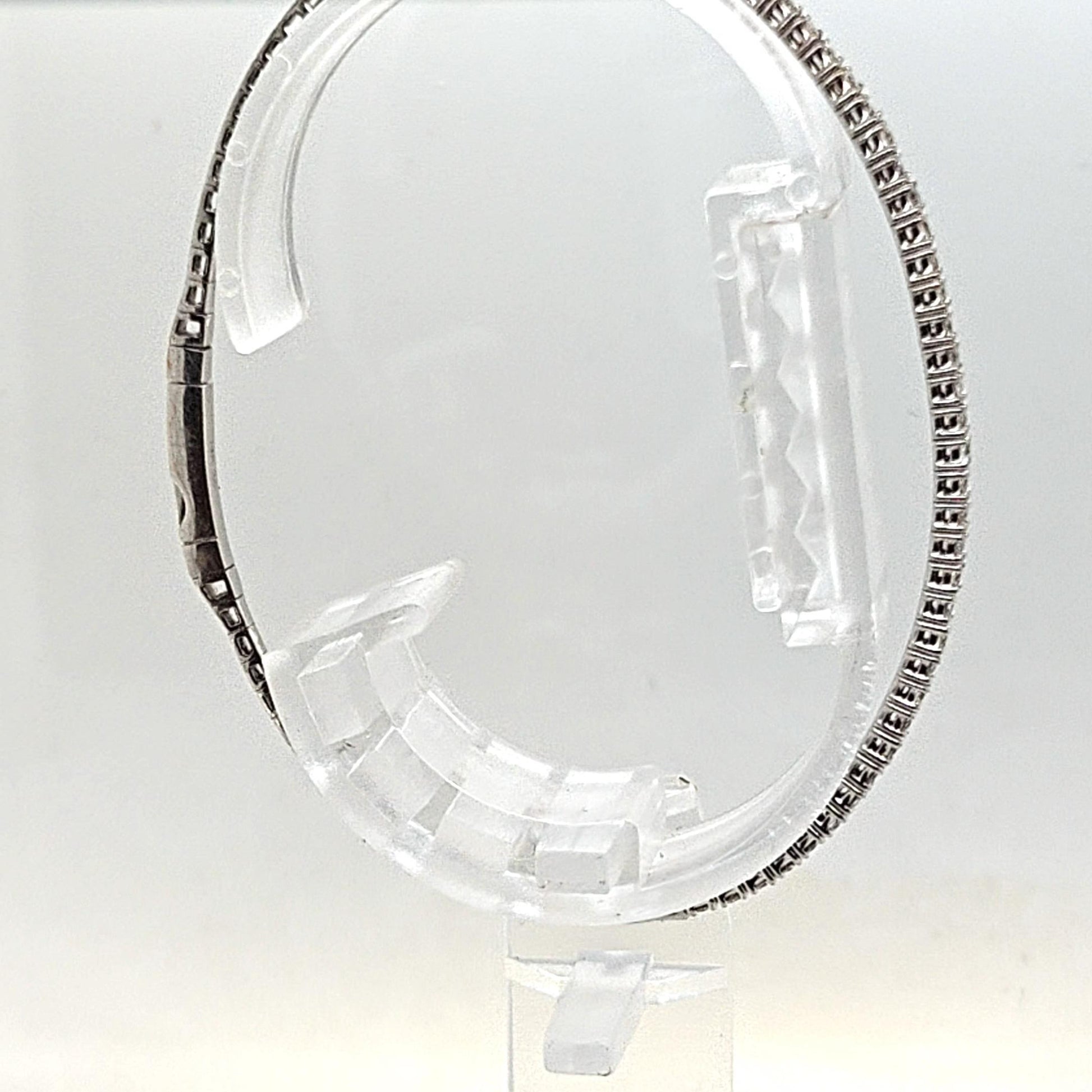 DIAMOND FLEXIBLE BANGLE TENNIS BRACELET 1.25CTW WHITE GOLD