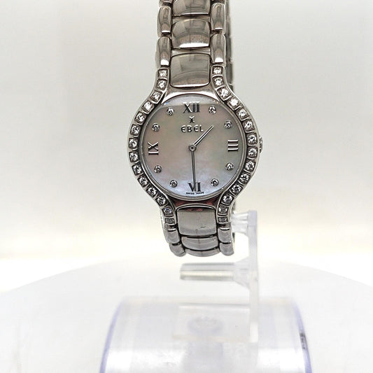 EBEL BELUGA QUARTZ 27MM STEEL WITH MOP DIAL AND DIAMOND BEZEL
