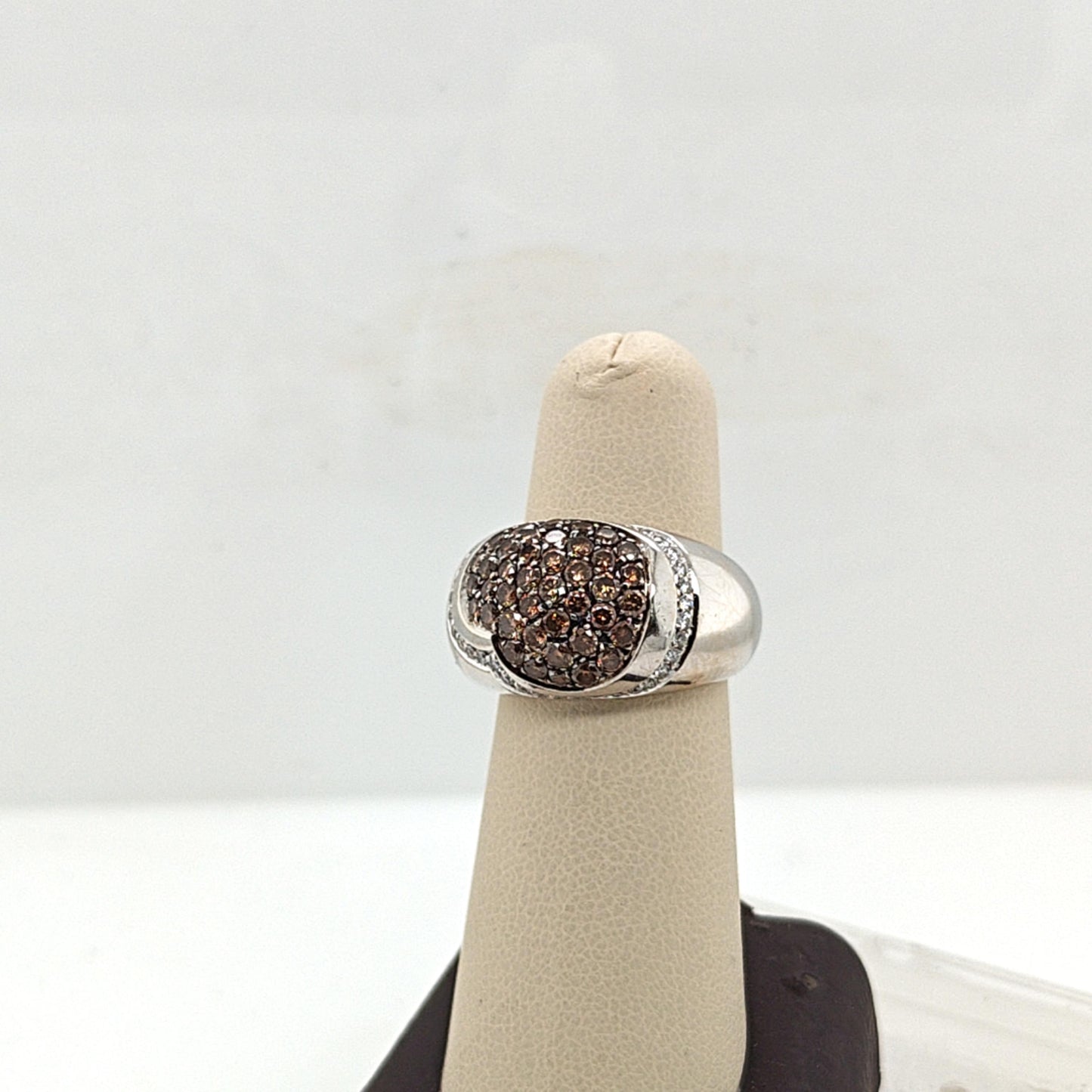 DIAMOND CHAMPAGNE RING WHITE GOLD 1.45CTW