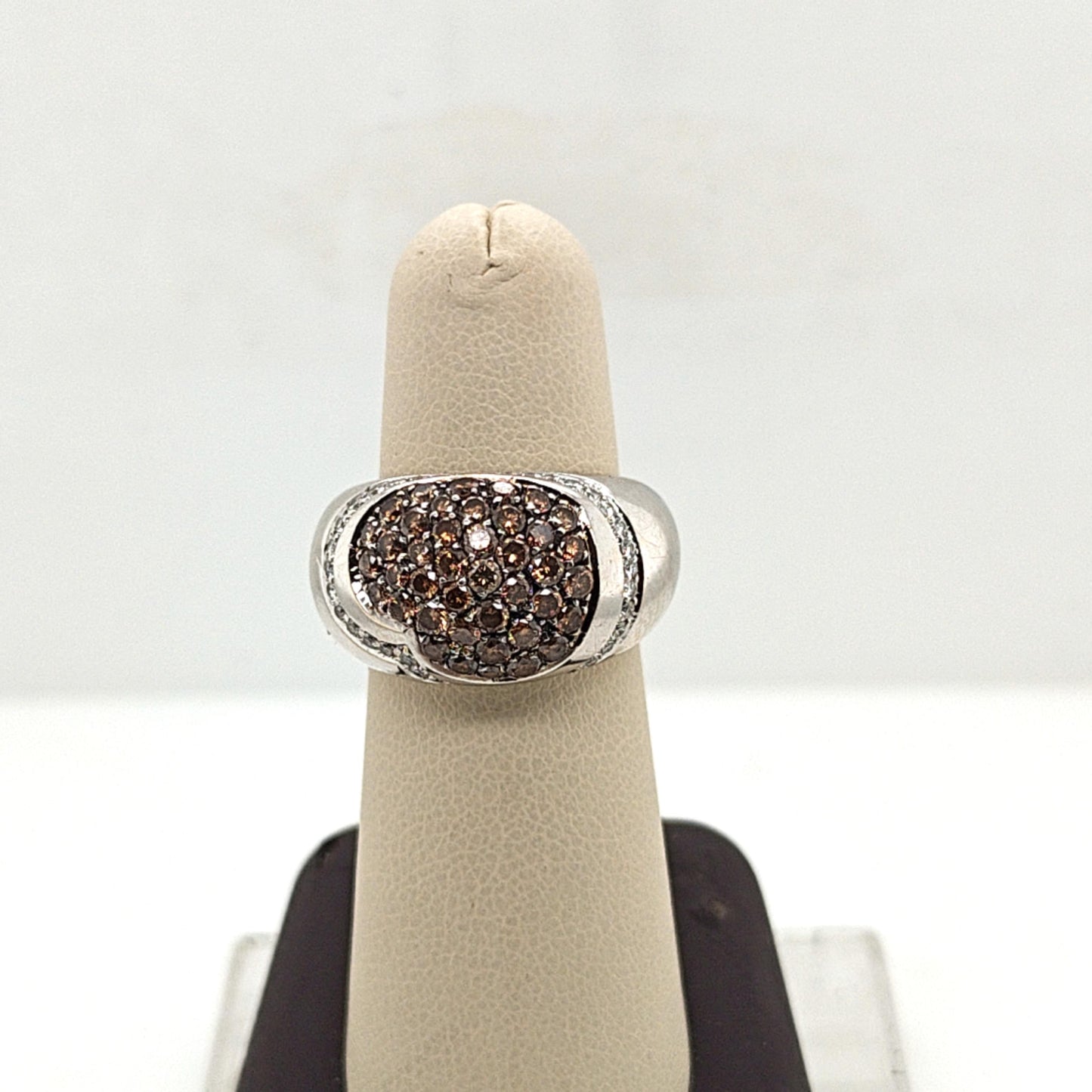 DIAMOND CHAMPAGNE RING WHITE GOLD 1.45CTW