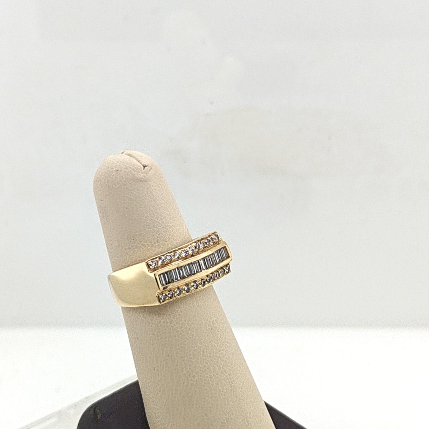 DIAMOND WIDE BAND RING 1.56CTW YELLOW GOLD