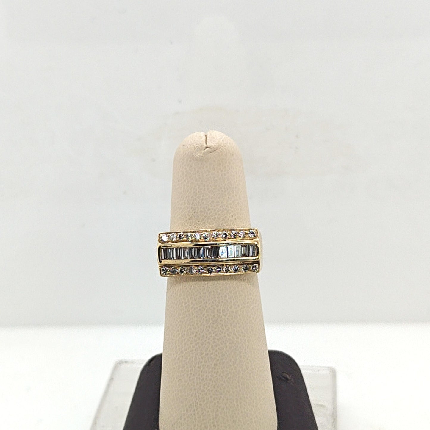 DIAMOND WIDE BAND RING 1.56CTW YELLOW GOLD