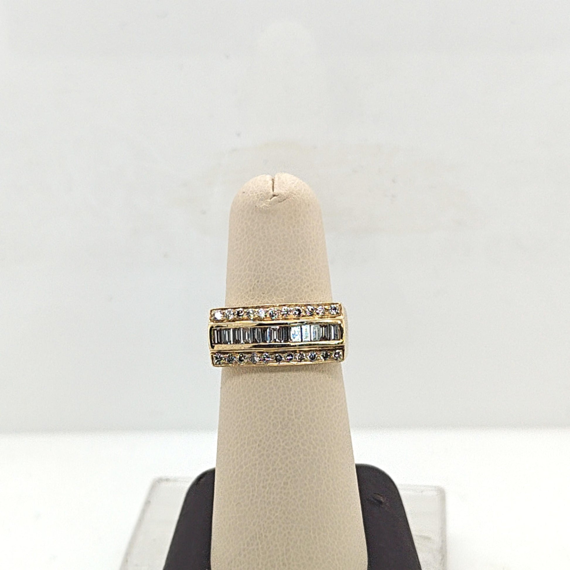 DIAMOND WIDE BAND RING 1.56CTW YELLOW GOLD