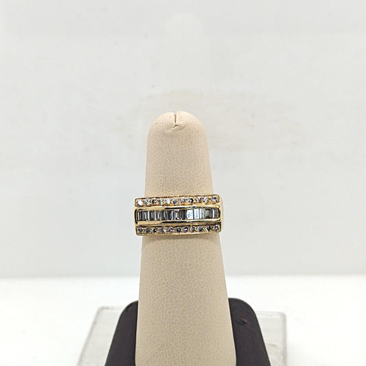 DIAMOND WIDE BAND RING 1.56CTW YELLOW GOLD