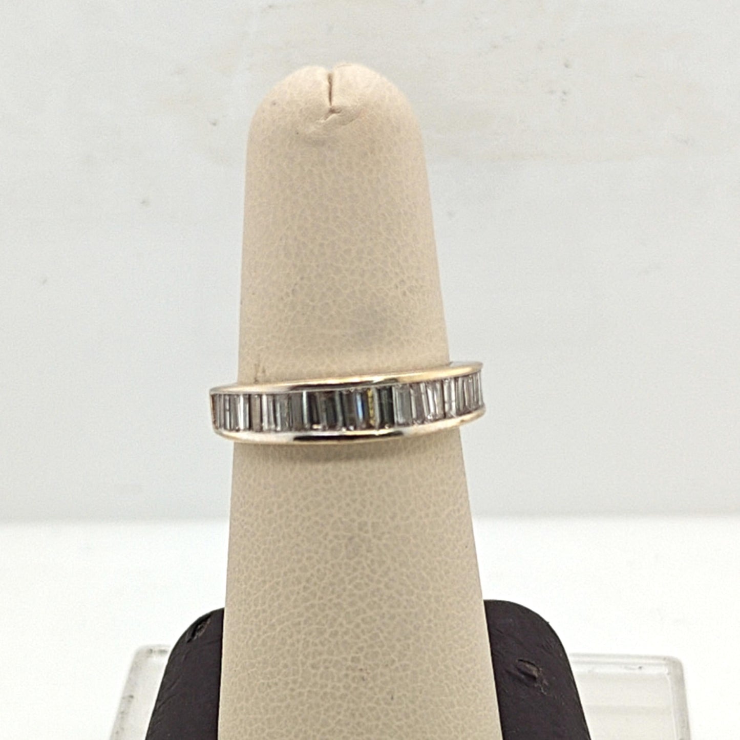 DIAMOND CHANNEL SET HALF ETERNITY BAGUETTE BAND 1.05CTW WHITE GOLD