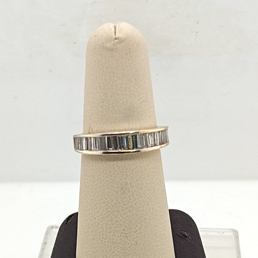 DIAMOND CHANNEL SET HALF ETERNITY BAGUETTE BAND 1.05CTW WHITE GOLD