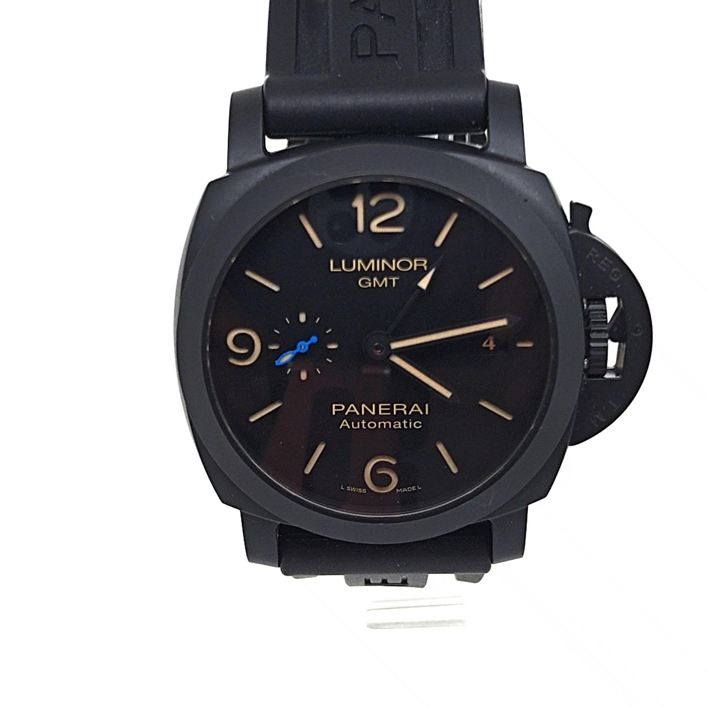 PANERAI LUMINOR GMT BLACK CERAMIC TITANIUM WATCH PAM00441