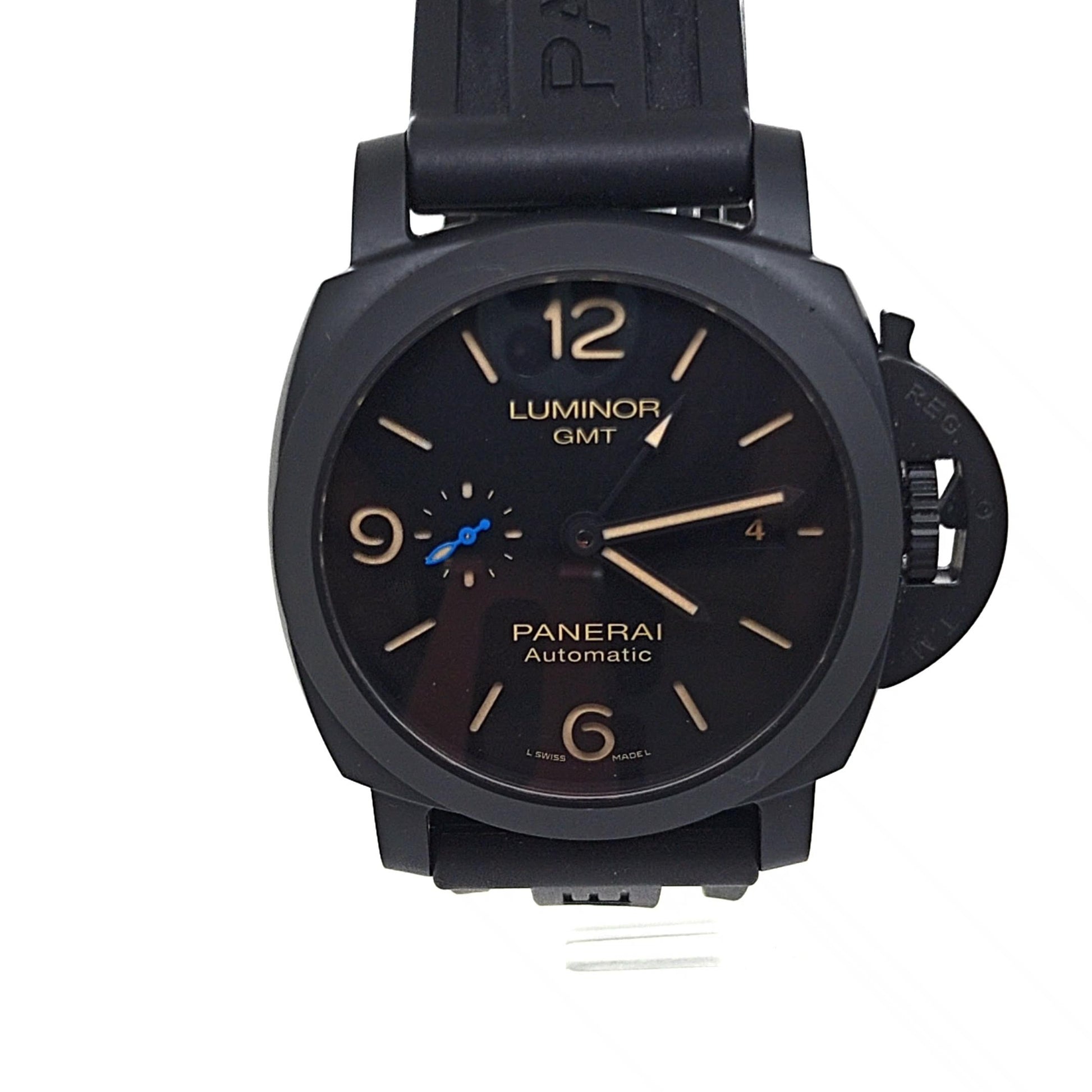 PANERAI LUMINOR GMT BLACK CERAMIC TITANIUM WATCH PAM00441