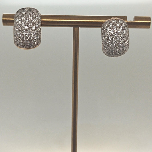 DIAMOND HUGGIE PAVE 2.06CTW CLIP ON EARRINGS YELLOW GOLD