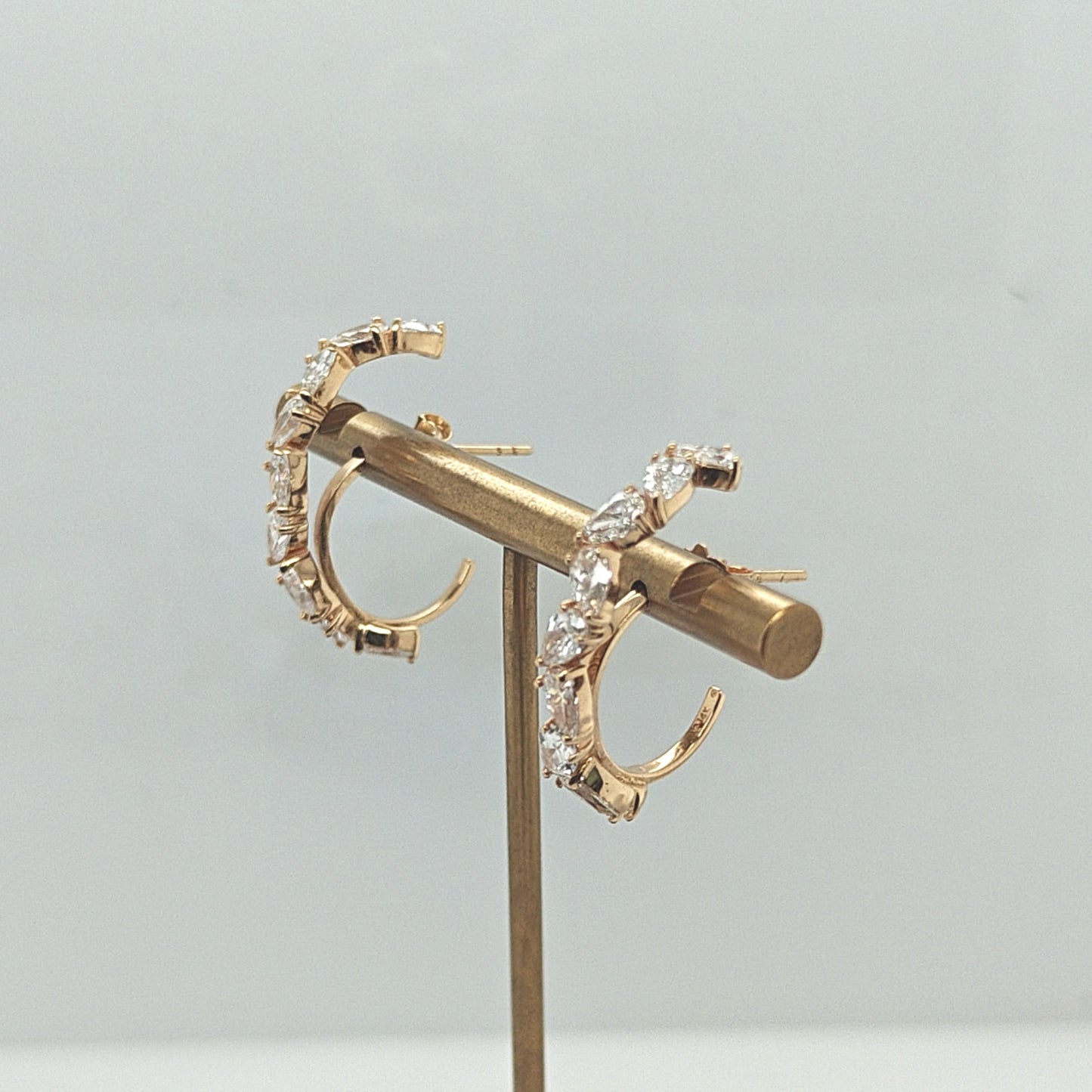 DIAMOND PEAR SHAPE HOOP EARRINGS 3.60CTW YELLOW GOLD