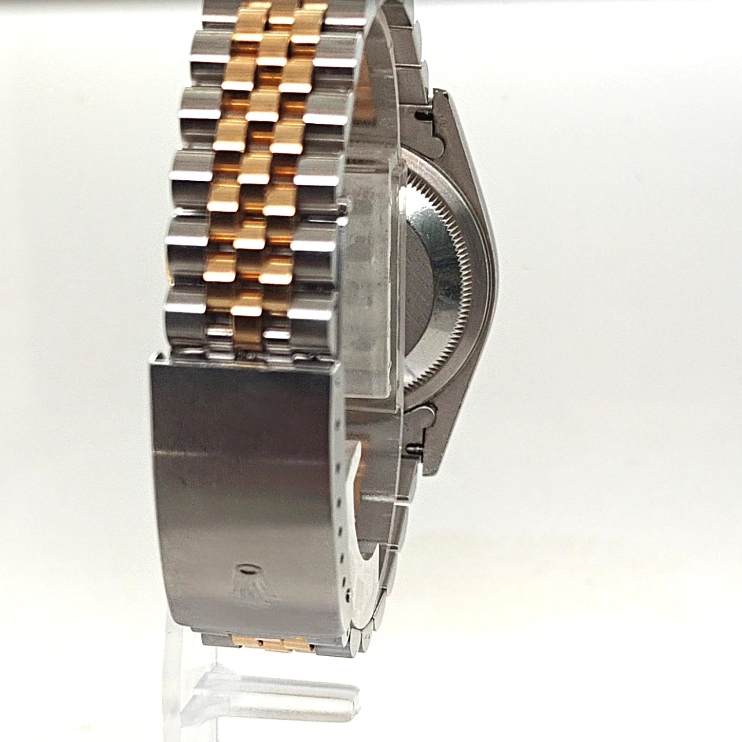 ROLEX DATEJUST WHITE JUBILEE ANNIVERSARY DIAL FLUTED BEZEL TWO TONE