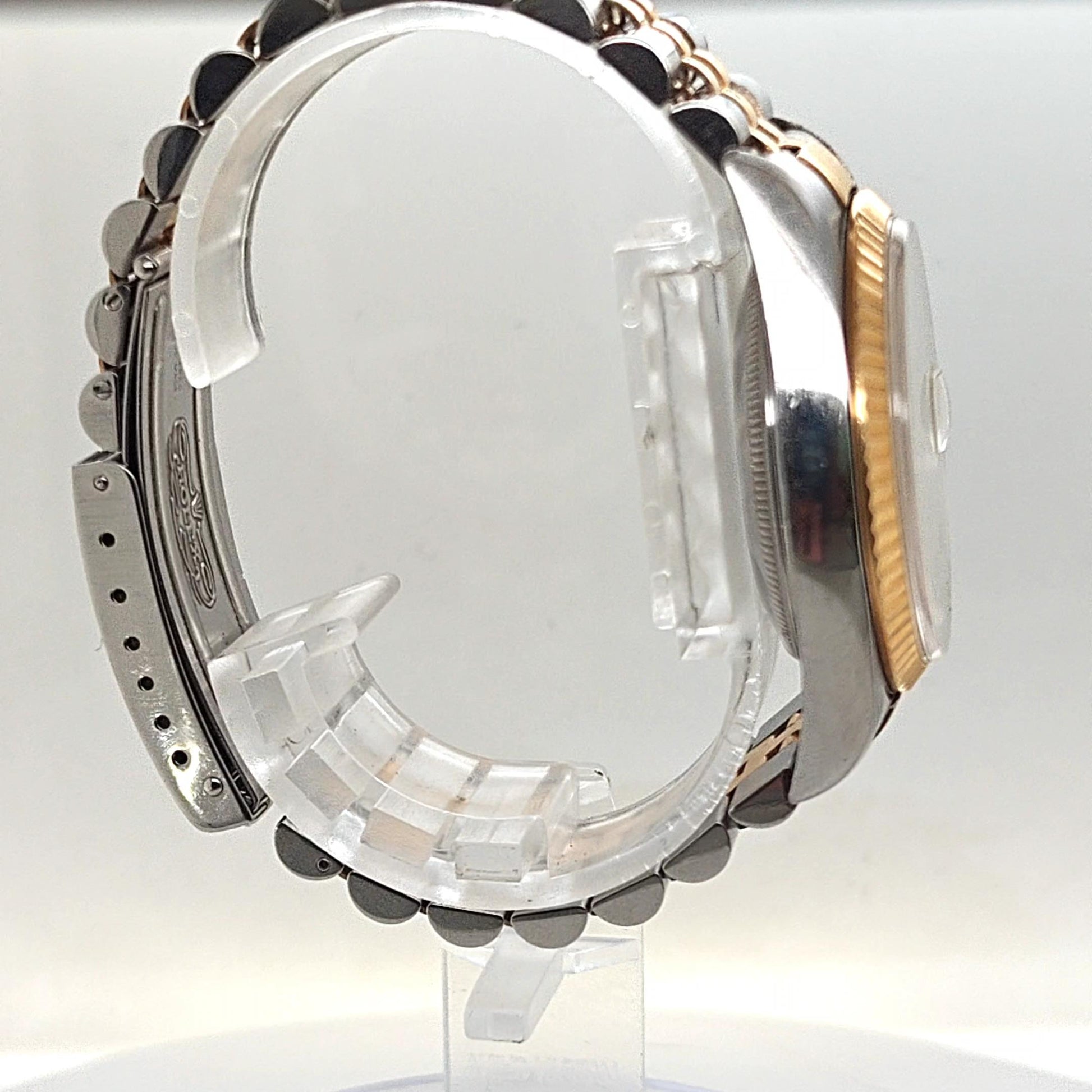 ROLEX DATEJUST WHITE JUBILEE ANNIVERSARY DIAL FLUTED BEZEL TWO TONE