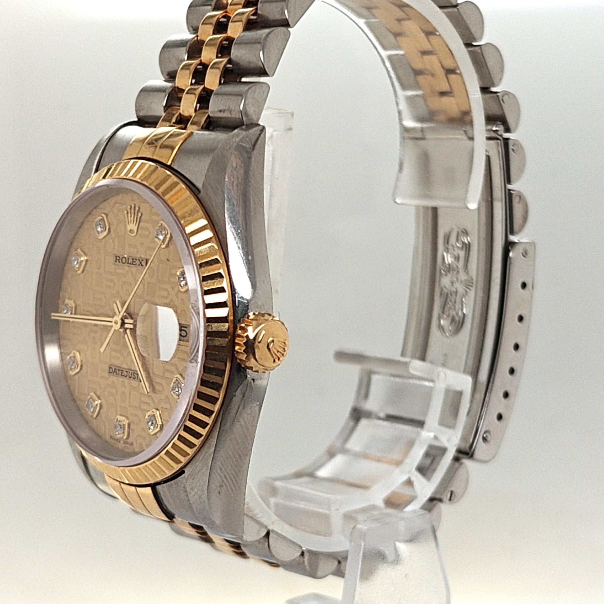 ROLEX DATEJUST DIAMOND JUBILEE DIAL FLUTED TWO TONE 36MM