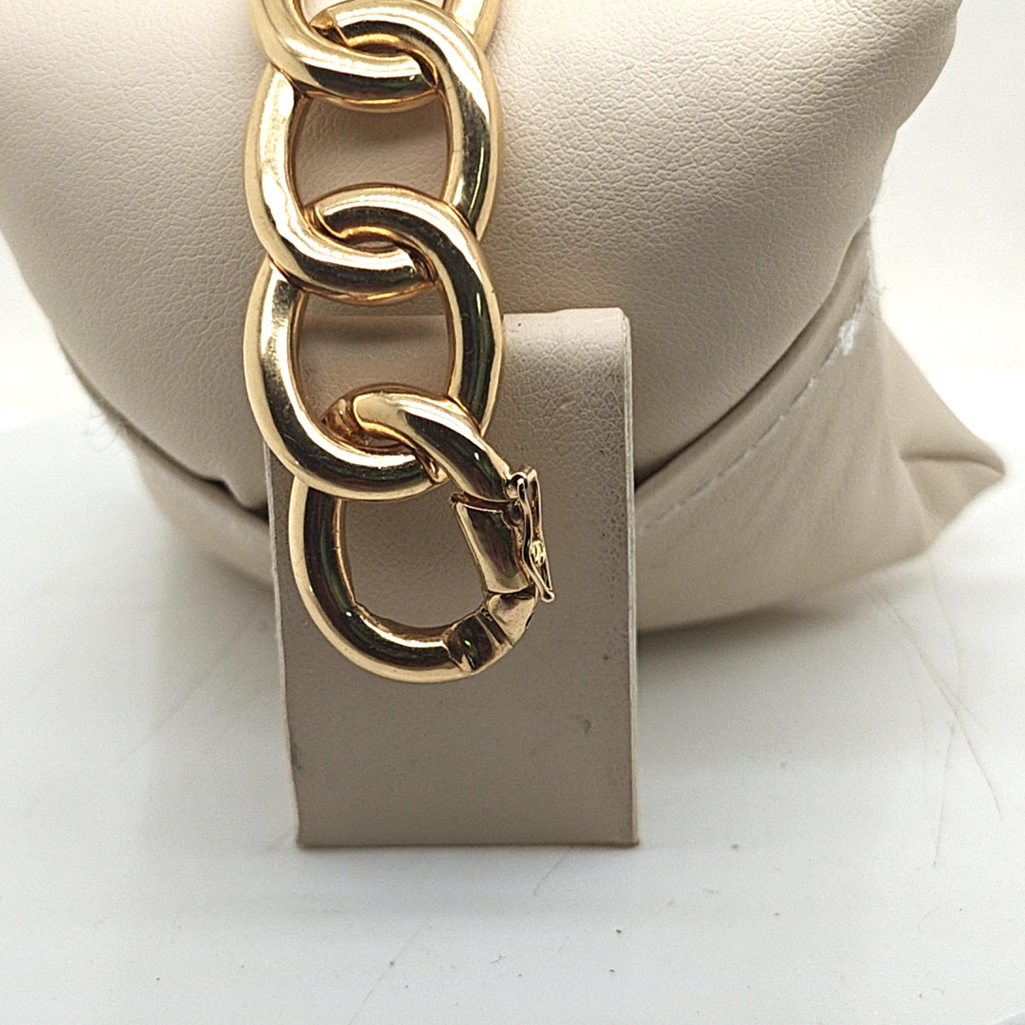 CUSTOM MADE HEAVY DIAMOND LINK BRACELET 1.18CTW YELLOW GOLD