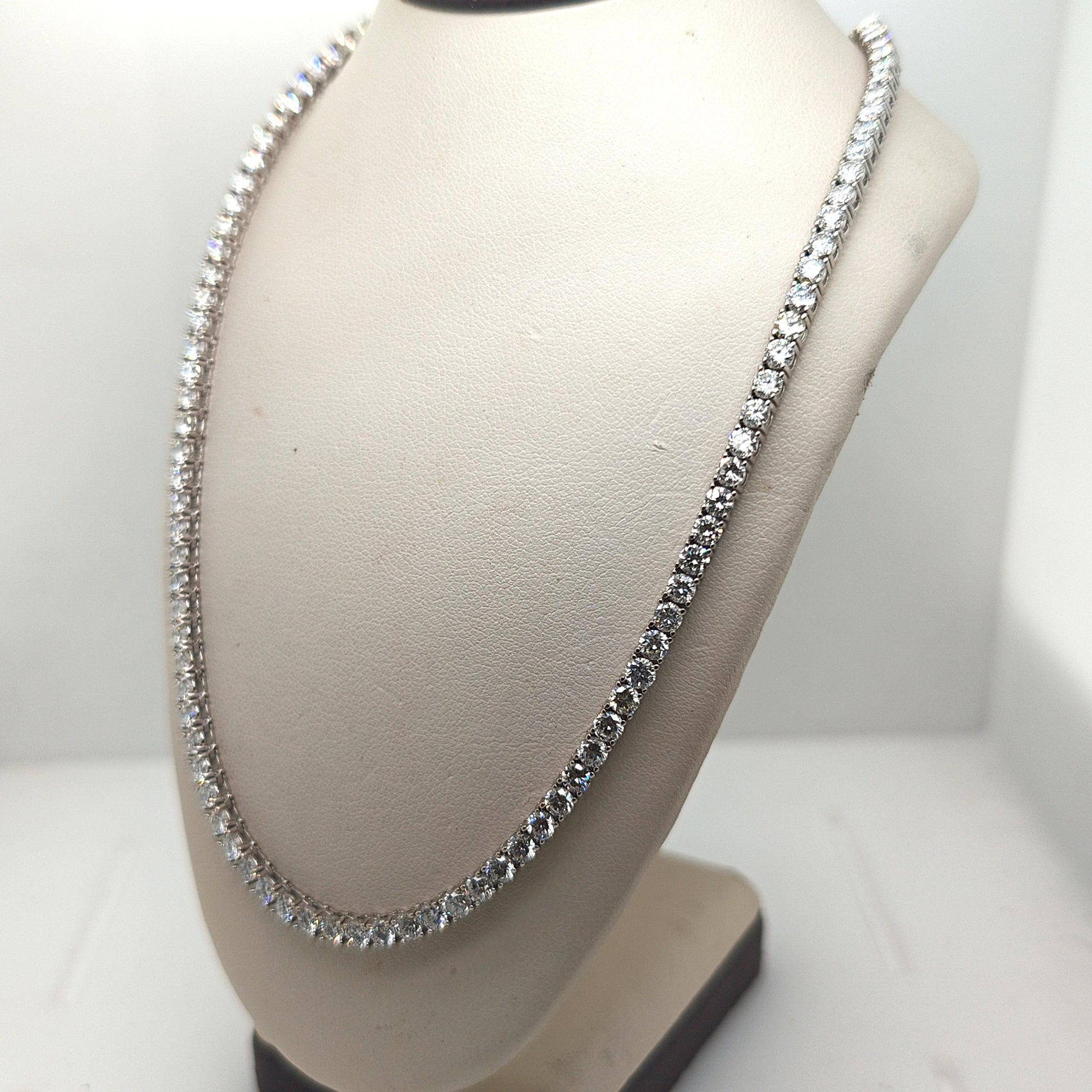 DIAMOND TENNIS NECKLACE 20.18CTW WHITE GOLD 24" LONG