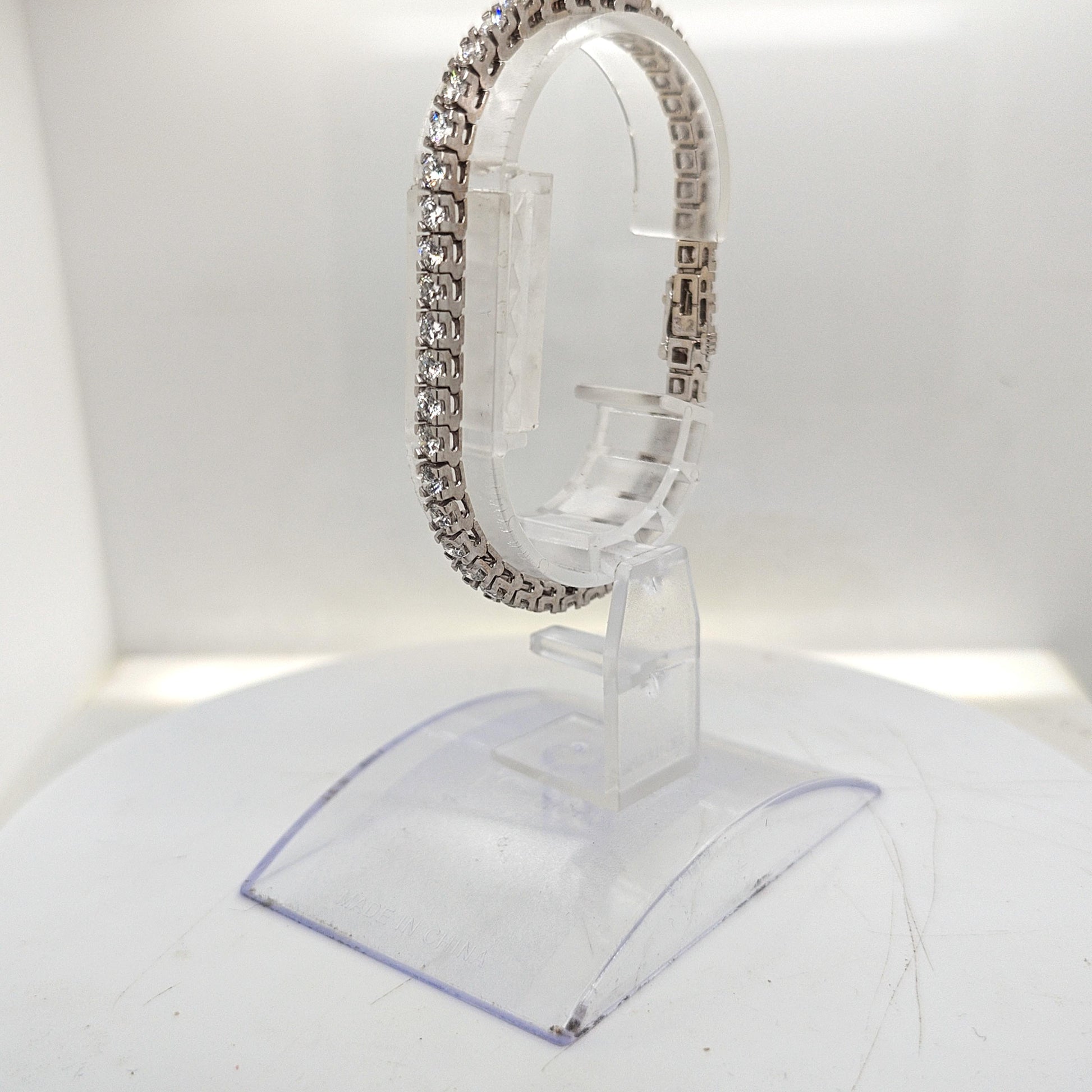 DIAMOND TENNIS BRACELET 6.44CTW WHITE GOLD