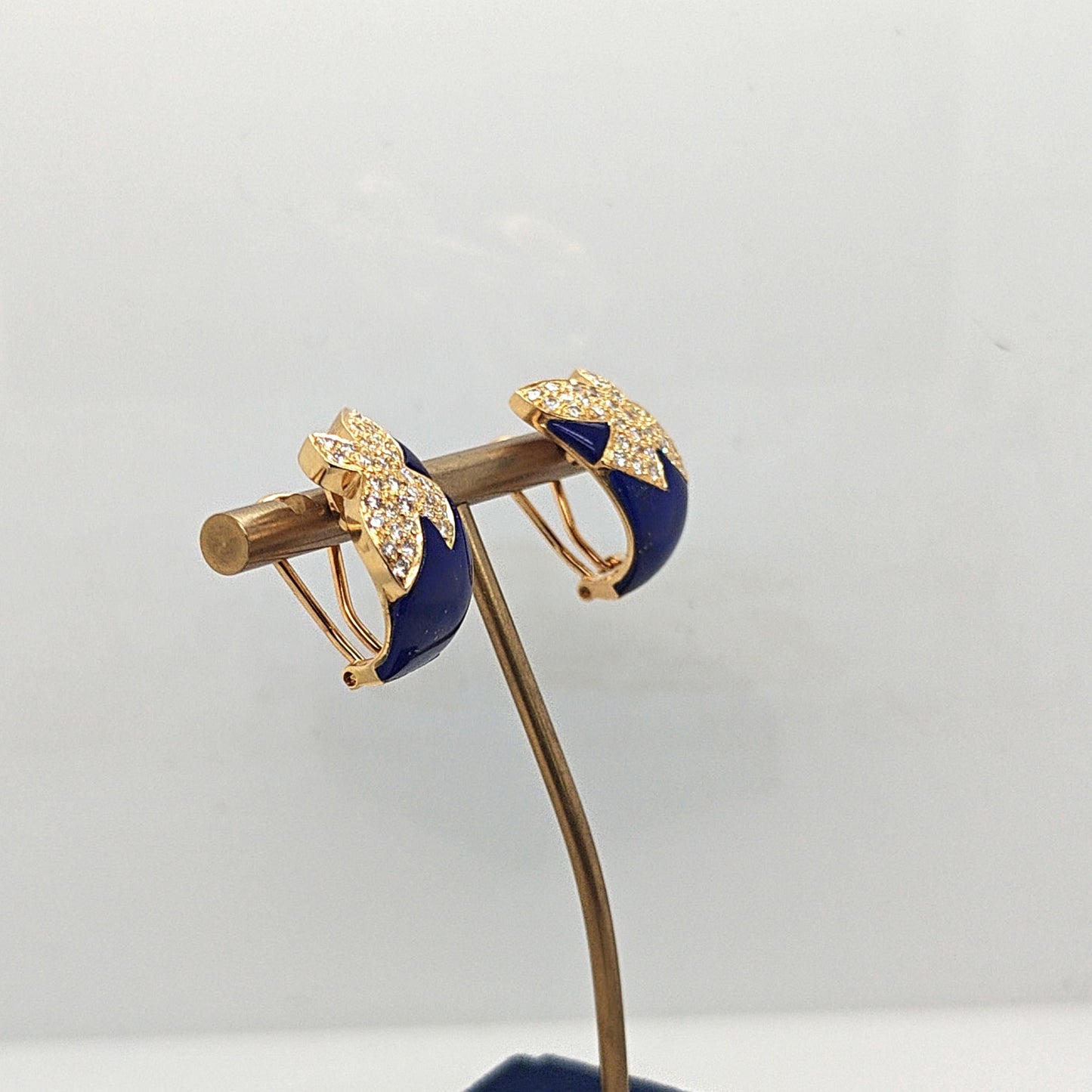 DIAMOND AND ENAMEL BIRD MOTIF EARRINGS YELLOW GOLD