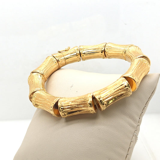 BAMBOO BARK STYLE BRACELET YELLOW GOLD