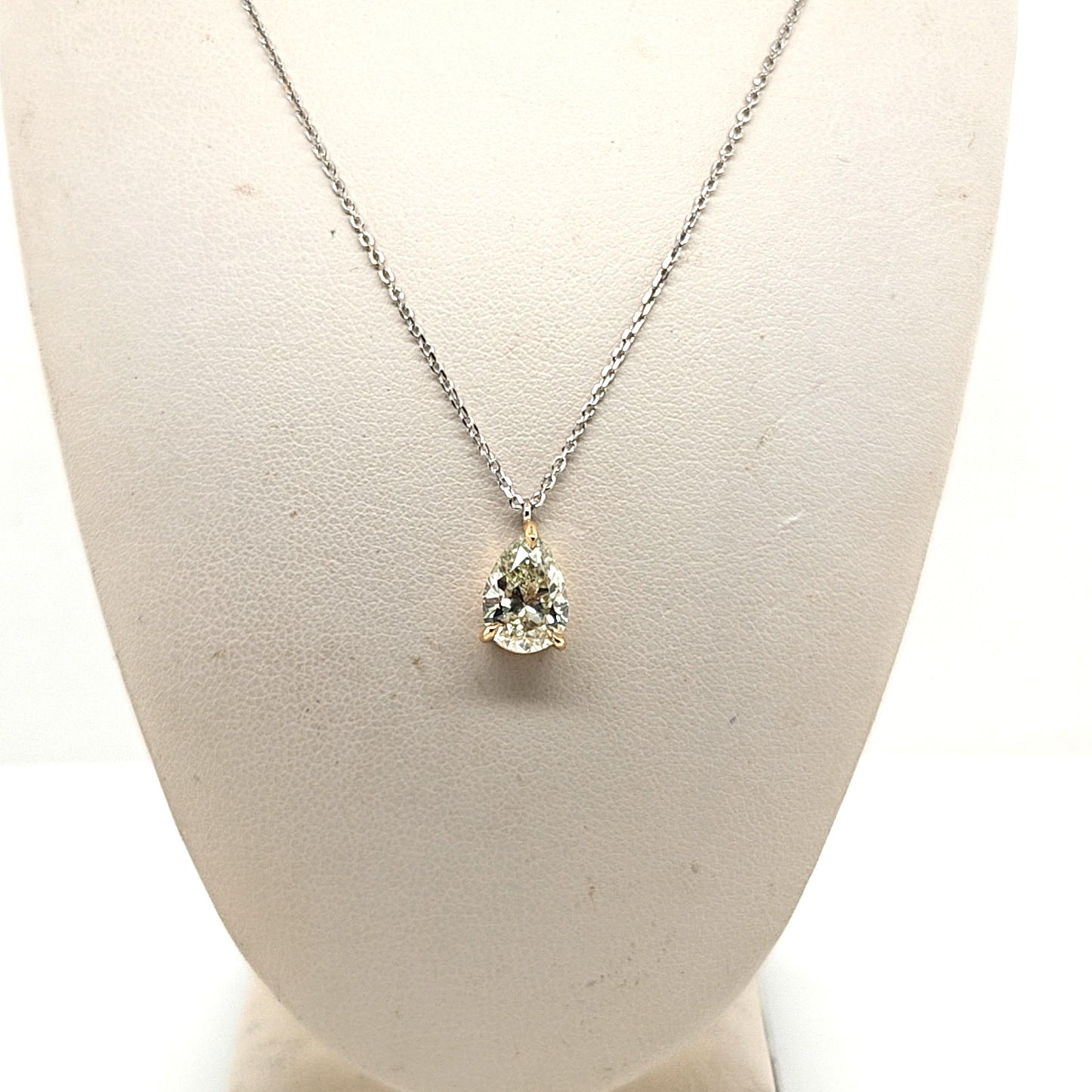 DIAMOND PENDANT NECKLACE 2.01CT PEAR SHAPED