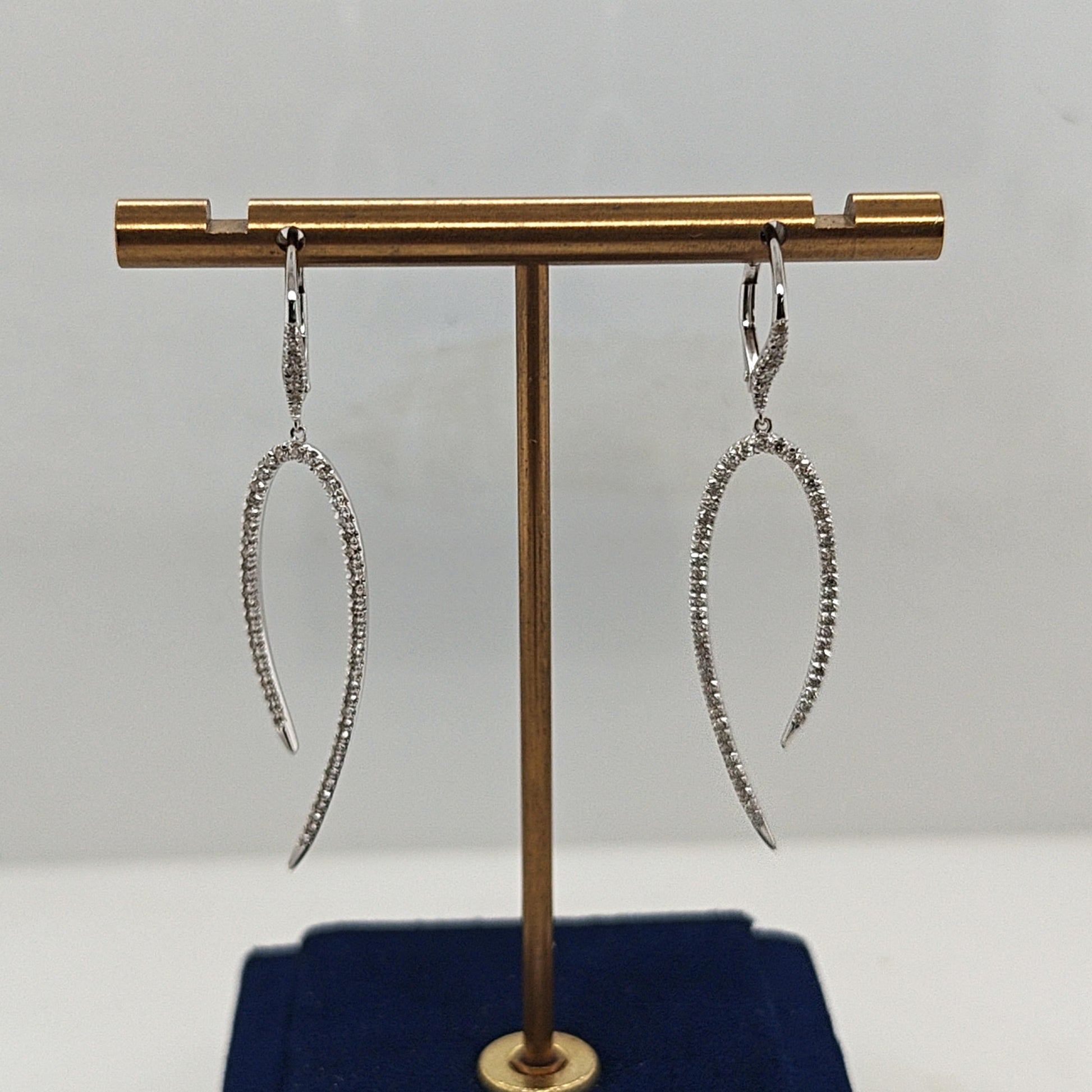 GABRIEL & CO. DIAMOND DANGLE EARRINGS WHITE GOLD