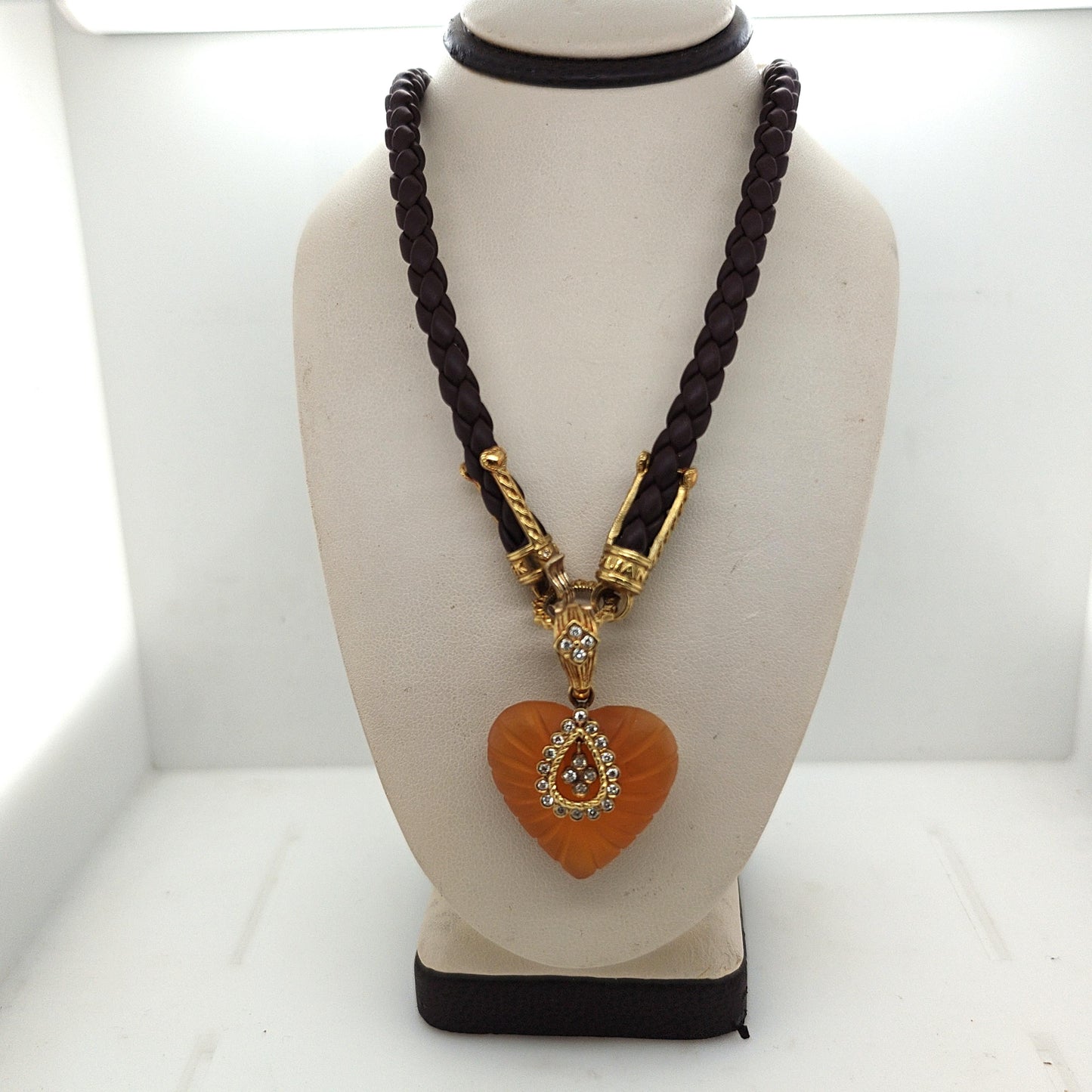 STAMBOLIAN CANDY HEART DIAMOND PENDANT NECKLACE YELLOW GOLD
