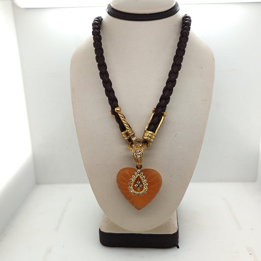 STAMBOLIAN CANDY HEART DIAMOND PENDANT NECKLACE YELLOW GOLD