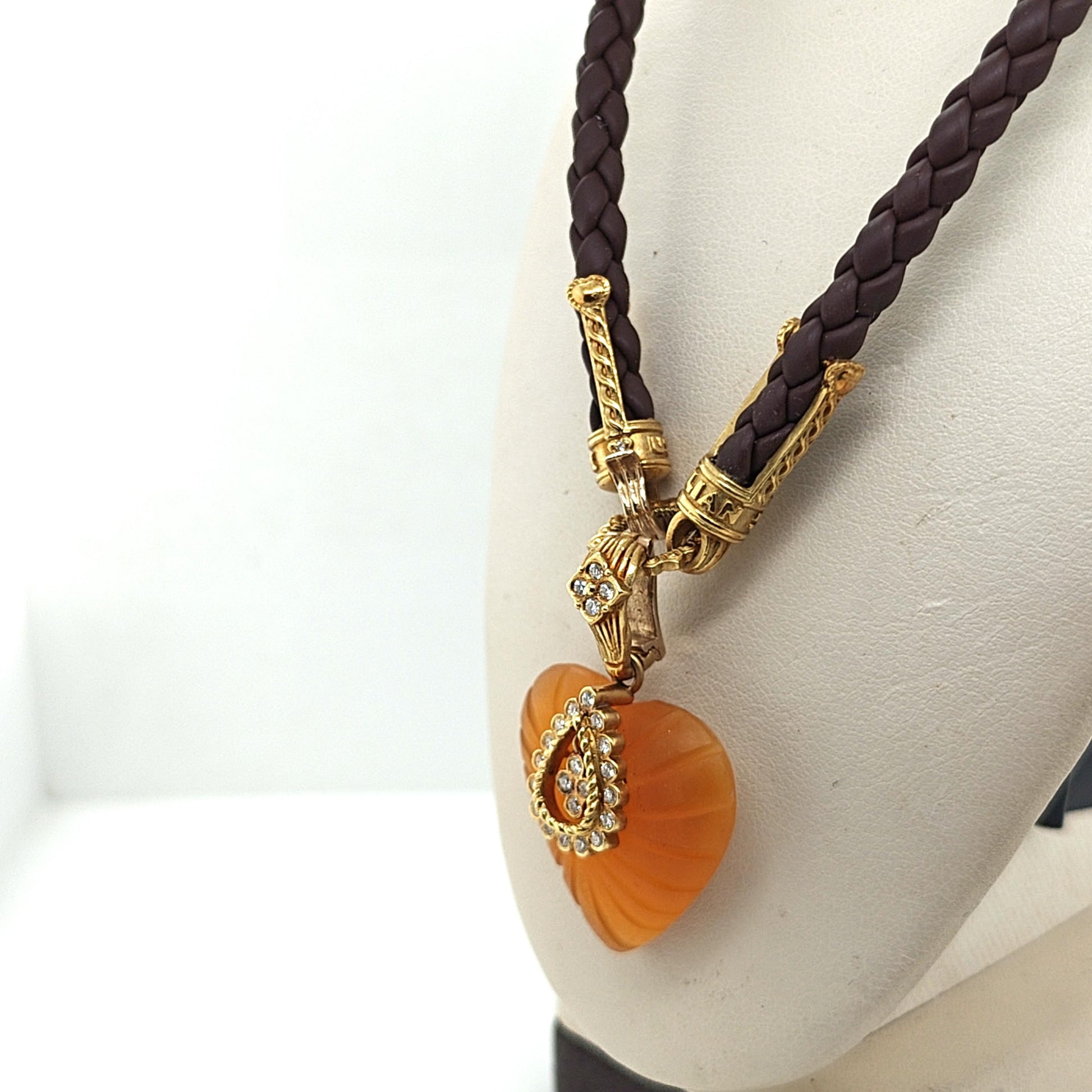 STAMBOLIAN CANDY HEART DIAMOND PENDANT NECKLACE YELLOW GOLD