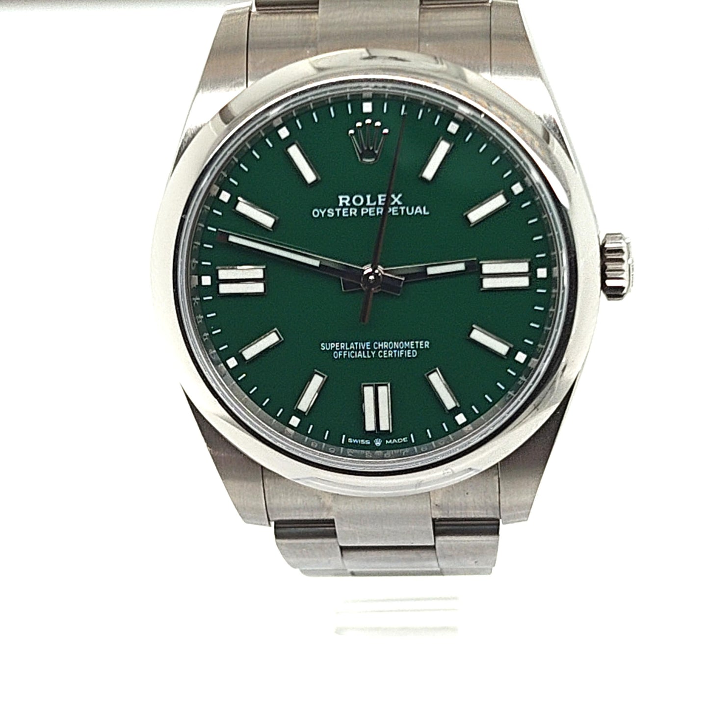 ROLEX OYSTER PERPETUAL 41 GREEN DIAL OYSTER STEEL