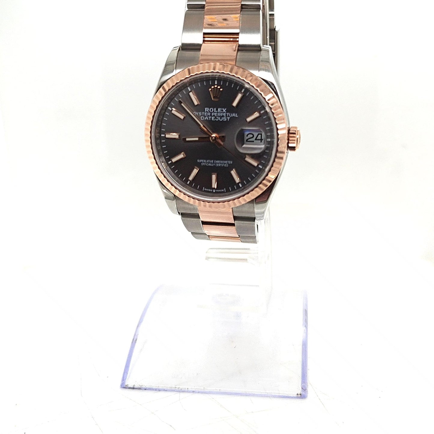 ROLEX DATEJUST TWO TONE ROSE GOLD OYSTER  FLUTED 36MM