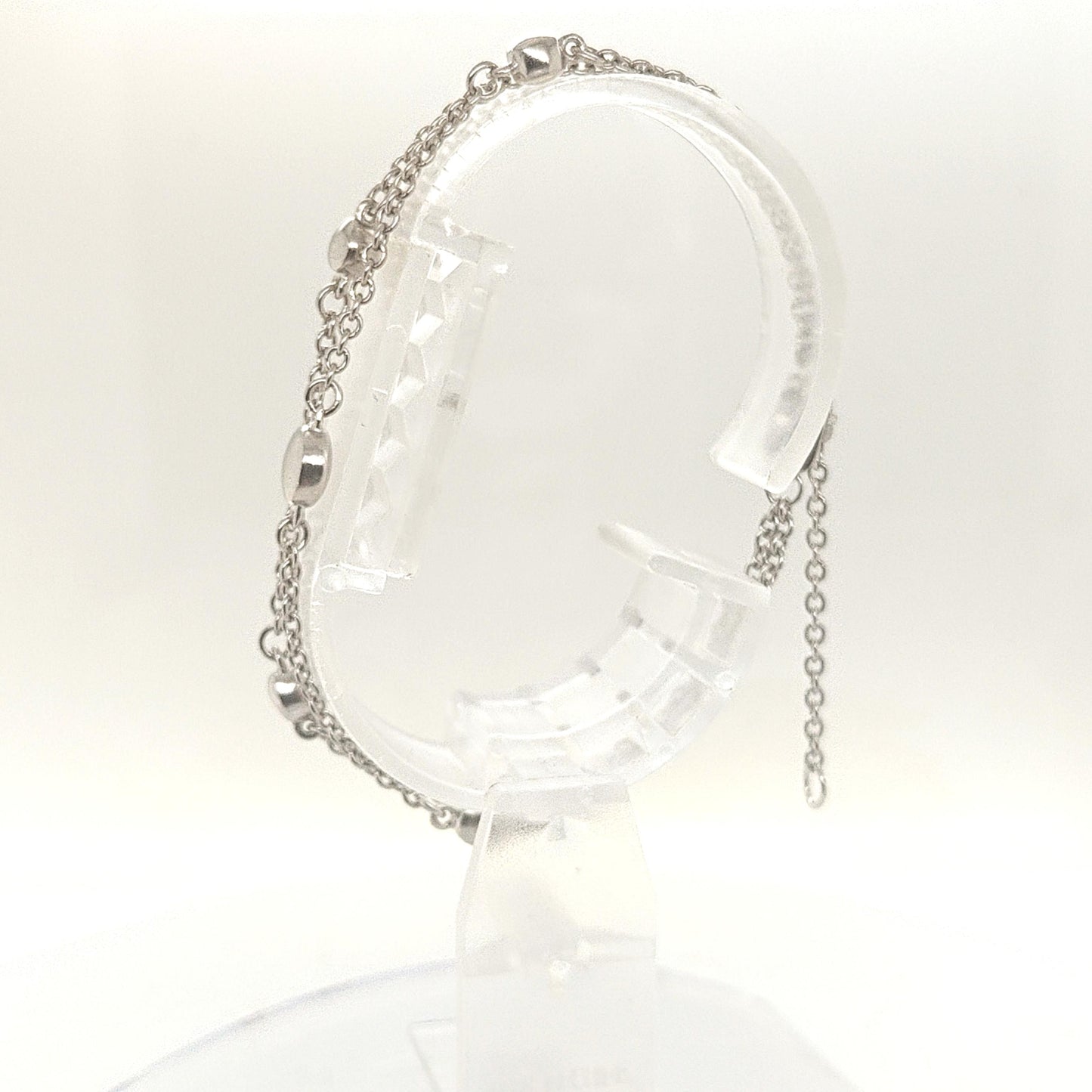 LADIES PLATINUM DOUBLE CHAIN BRACELET