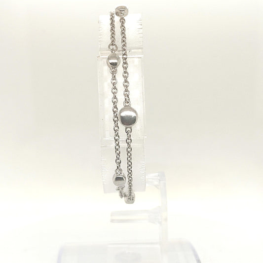 LADIES PLATINUM DOUBLE CHAIN BRACELET