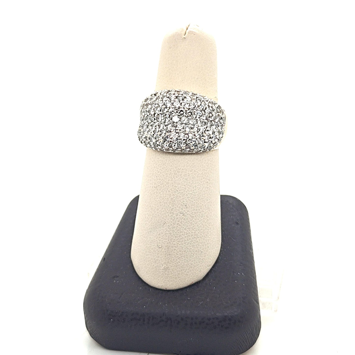 DIAMOND WIDE PAVE BAND RING 2.6CTW YELLOW GOLD
