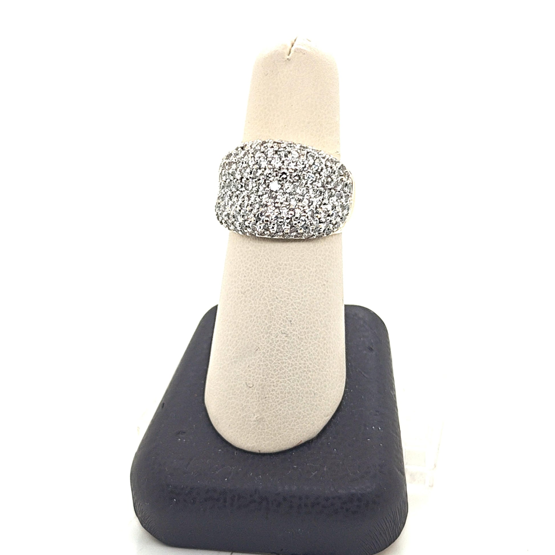 DIAMOND WIDE PAVE BAND RING 2.6CTW YELLOW GOLD