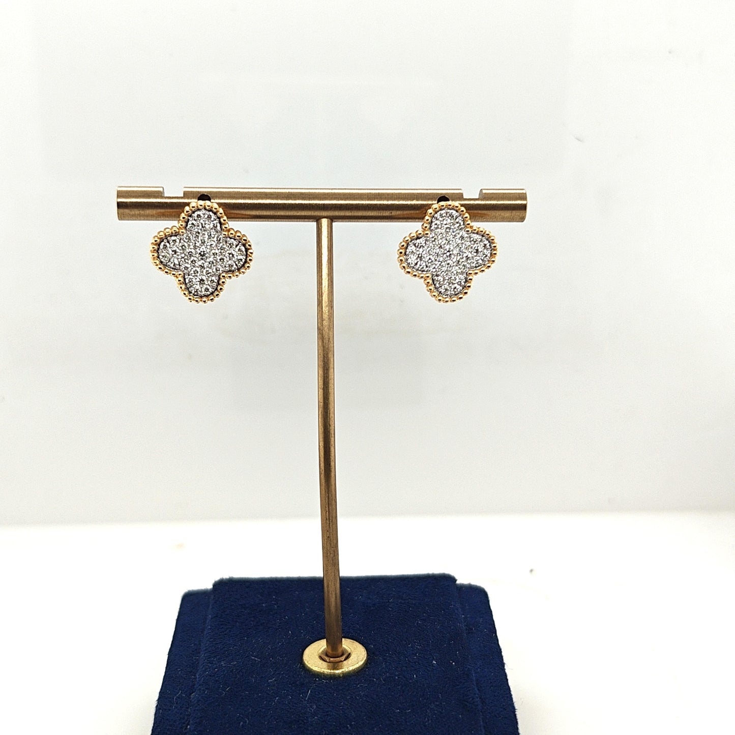 DIAMOND CLOVER EARRINGS YELLOW GOLD