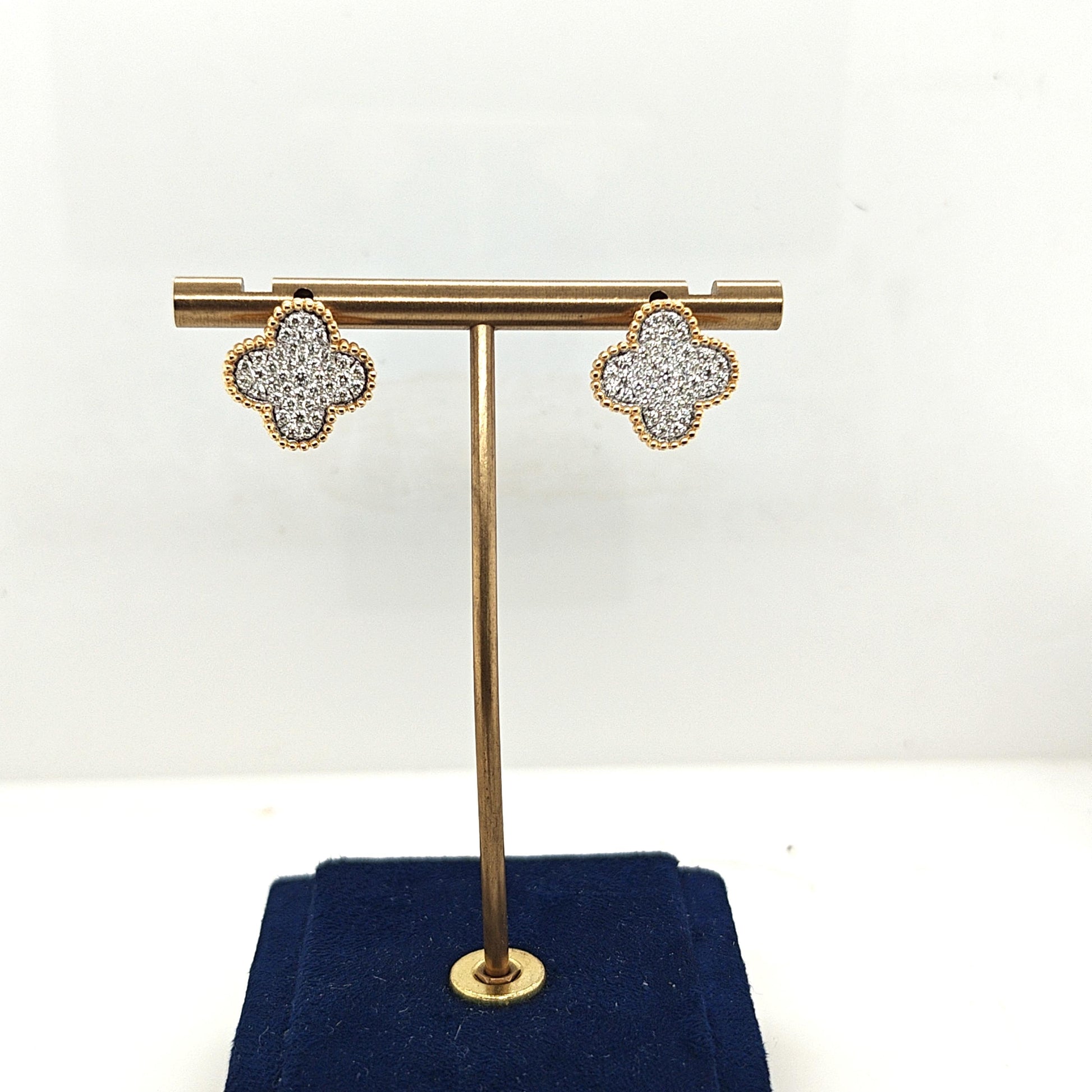DIAMOND CLOVER EARRINGS YELLOW GOLD