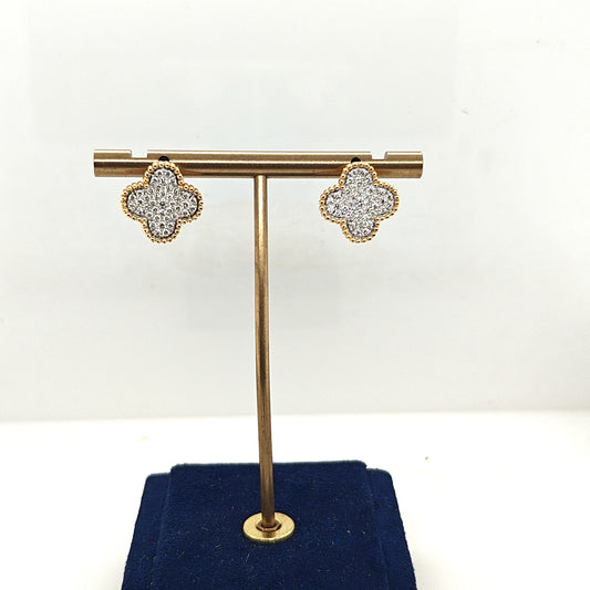 DIAMOND CLOVER EARRINGS YELLOW GOLD