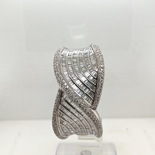 DIAMOND WIDE CUFF BRACELET 21.16CTW WHITE GOLD