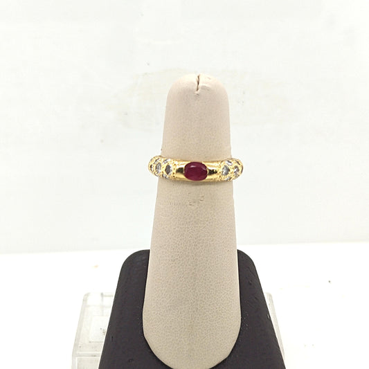 RUBY AND DIAMOND RING YELLOW GOLD