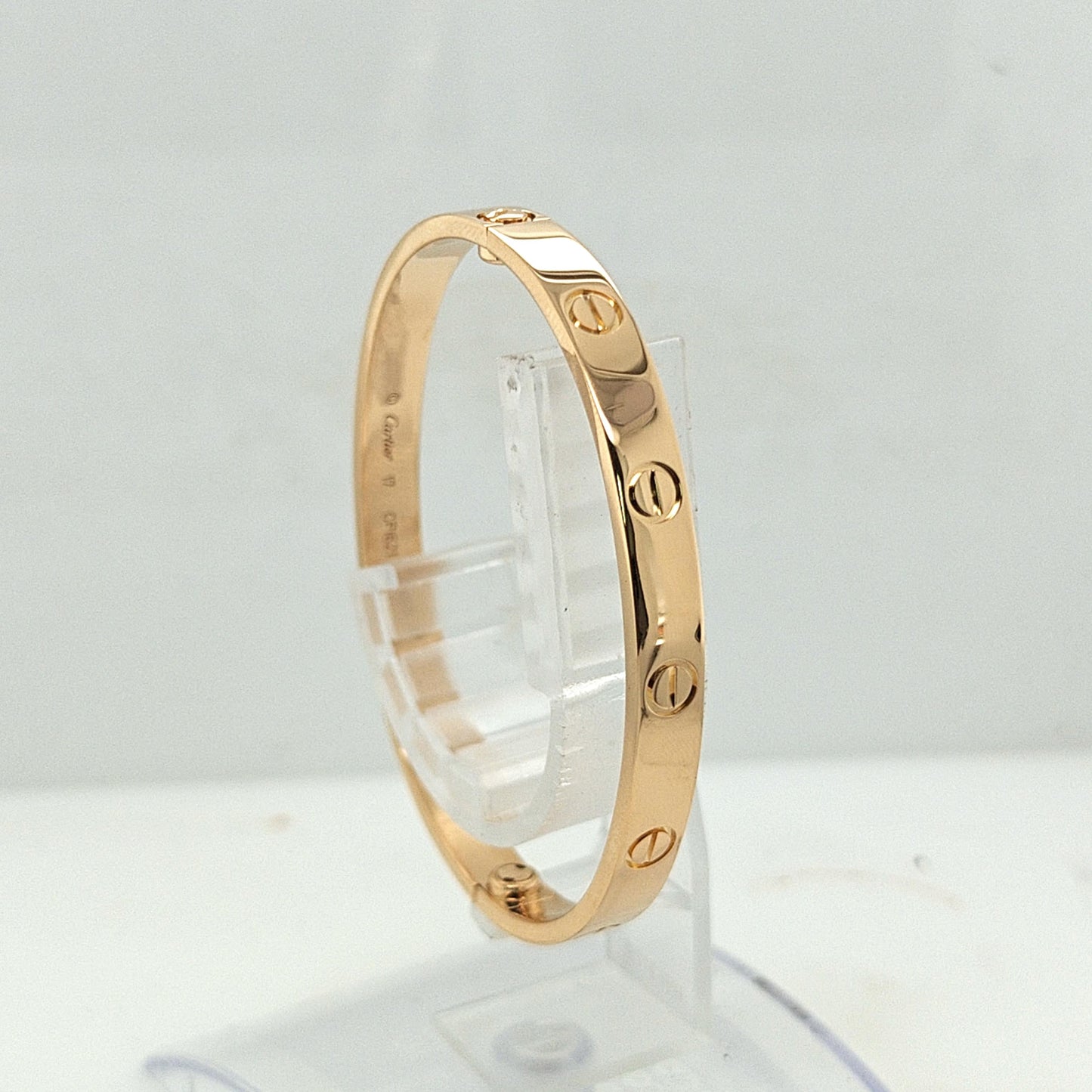 CARTIER LOVE BANGLE BRACELET SIZE 17 YELLOW GOLD