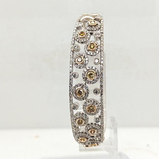 DIAMOND BANGLE BRACELET 3.6CTW WHITE GOLD